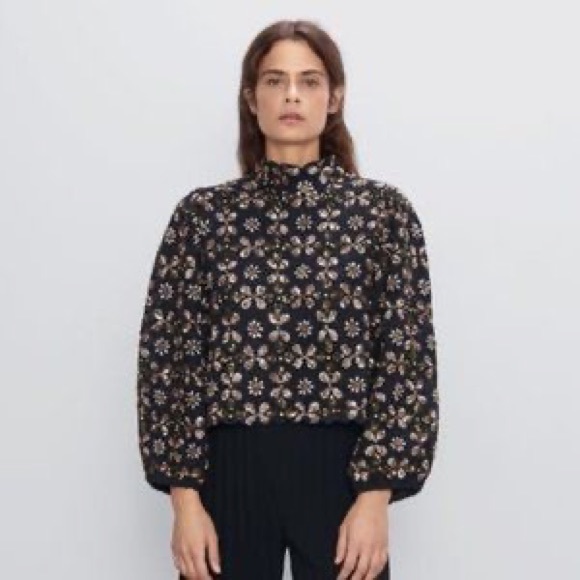 Zara Tops - Zara limited edition beaded blouse